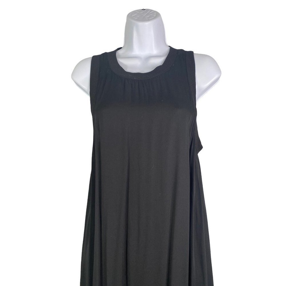 Lumiere Womens Cocoon Dress Black Stretch Midi Scoop Neck Sleeveless Artsy M New - Picture 5 of 11